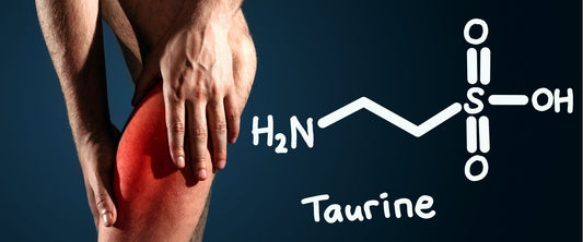 molecular structure of taurine next to a sore leg