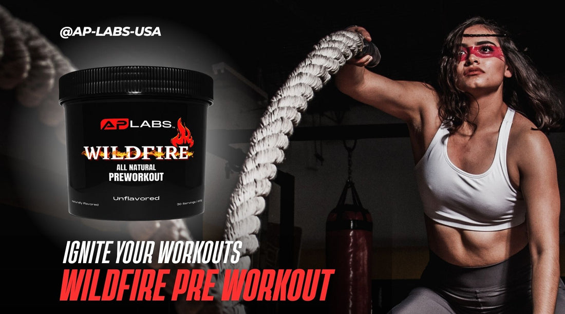 AP Labs' WILDFIRE Natural Pre Workout mushroom enhanced pre workout