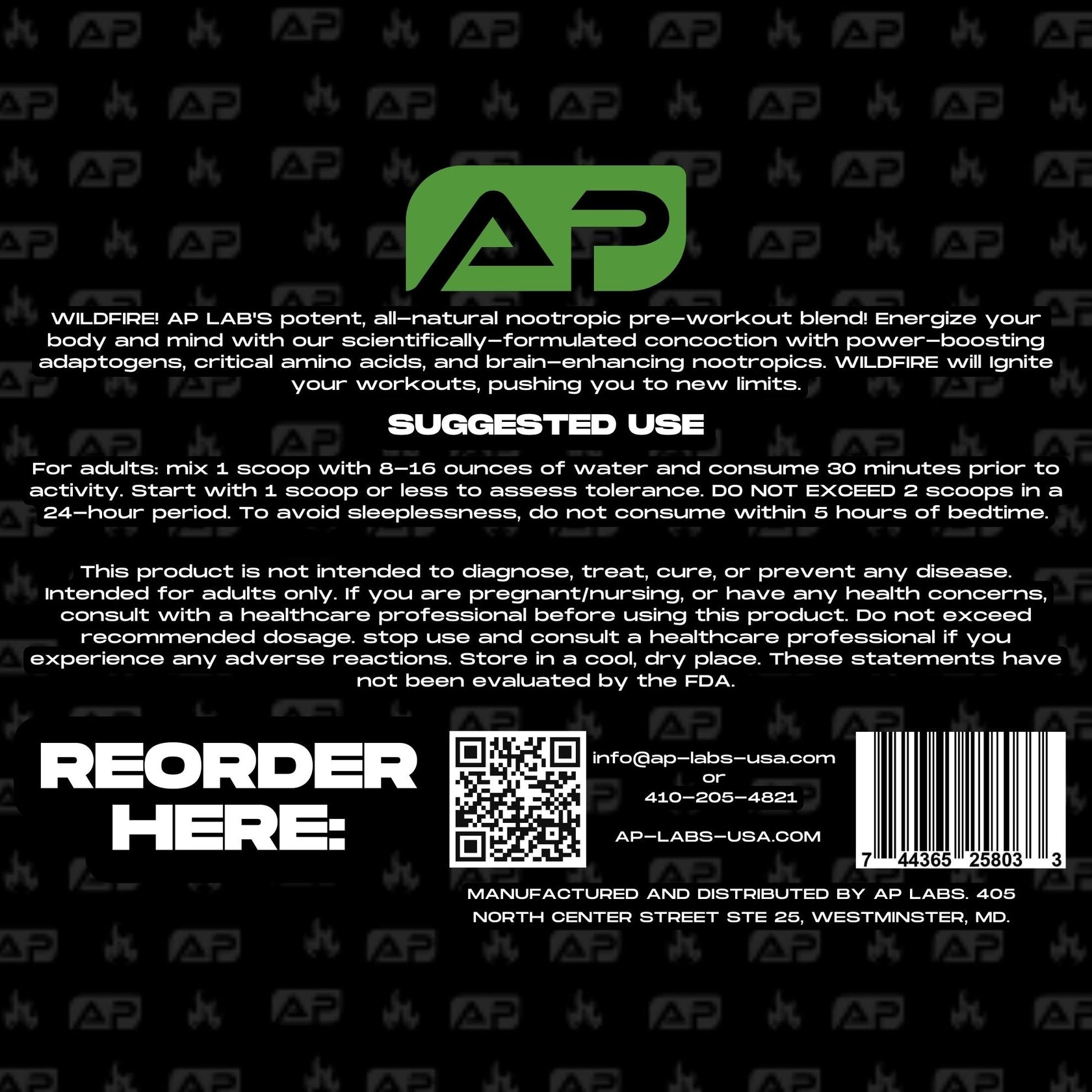 WILDFIRE All Natural PreWorkout AP Labs